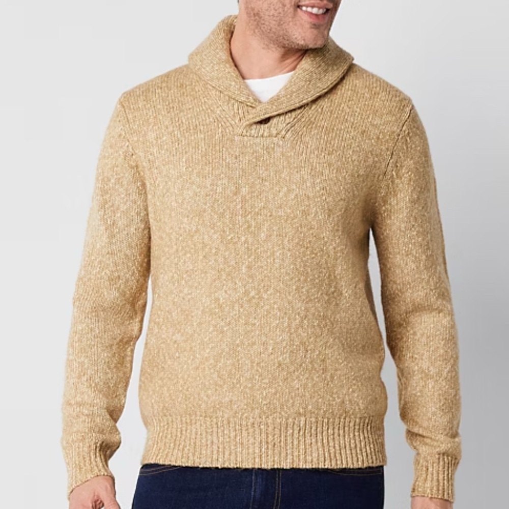 Men's Shawl Collar Sweater in Oatmeal
